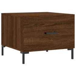 vidaXL Mesa de centro madera contrachapada roble marrón 50x50x40 cm