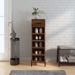 vidaXL Zapatero madera de ingeniería roble marrón 30x35x105 cm