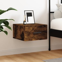 vidaXL Mesita de noche de pared color roble ahumado 35x35x20 cm