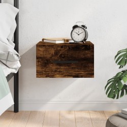 vidaXL Mesita de noche de pared color roble ahumado 35x35x20 cm