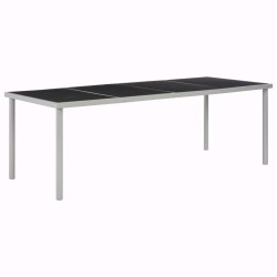 vidaXL Mesa de jardín de jardín de acero negra 220x90x74,5 cm