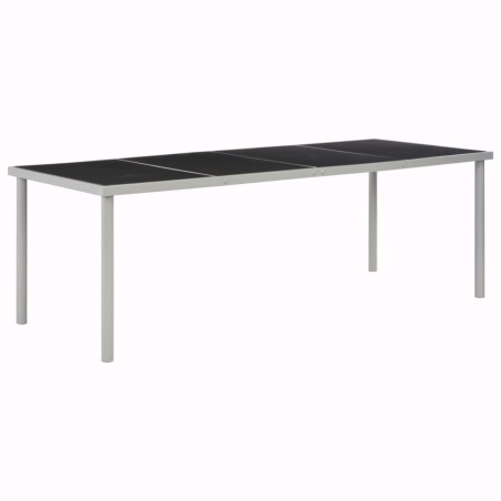 vidaXL Mesa de jardín de jardín de acero negra 220x90x74,5 cm