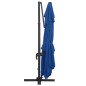 vidaXL Sombrilla voladiza luces LED y poste aluminio azul 400x300 cm vidaXL Sombrilla voladiza luces LED y poste aluminio azul 400x300 cm