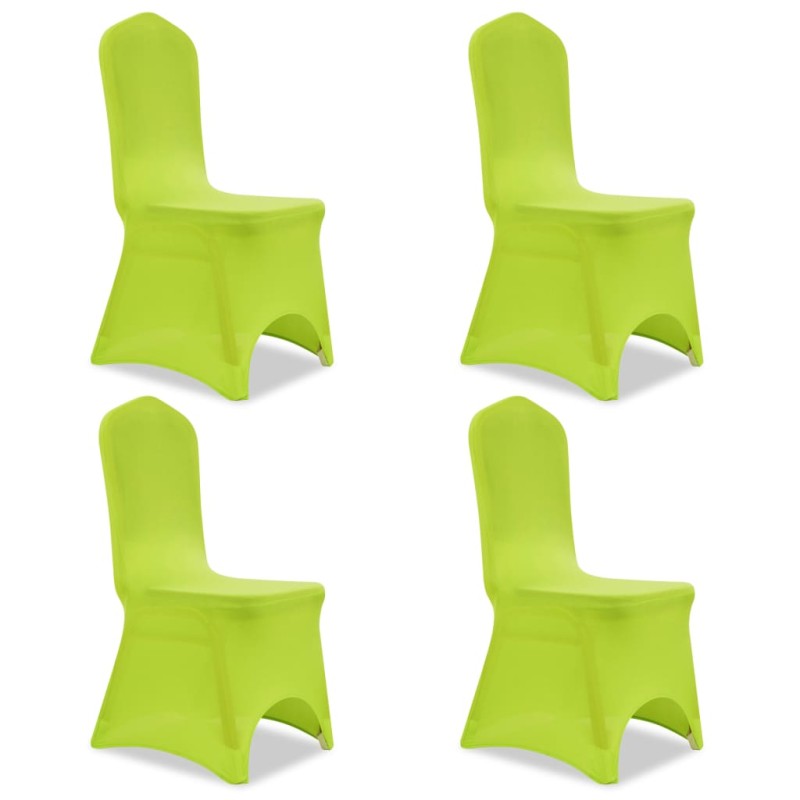 vidaXL Funda de silla elástica 4 unidades verde vidaXL Funda de silla elástica 4 unidades verde