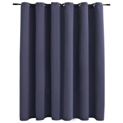 vidaXL Cortina opaca con anillas de metal gris antracita 290x245 cm