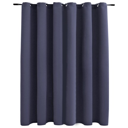 vidaXL Cortina opaca con anillas de metal gris antracita 290x245 cm