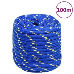 vidaXL Cuerda de barco polipropileno azul 16 mm 100 m