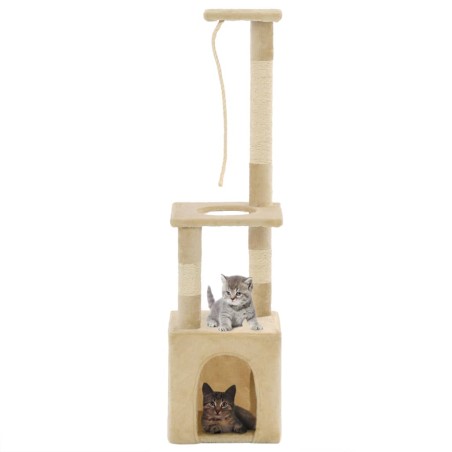 vidaXL Rascador para gatos con poste rascador de sisal 109 cm beige