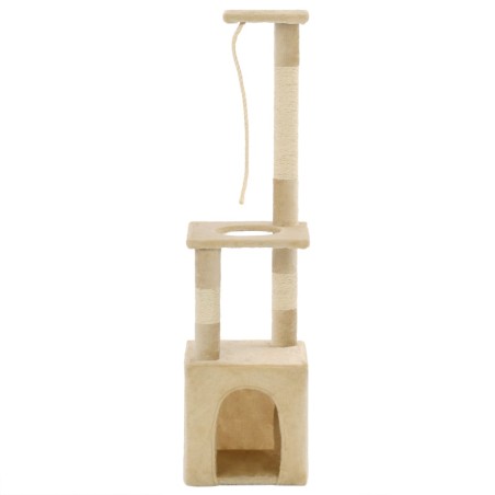 vidaXL Rascador para gatos con poste rascador de sisal 109 cm beige