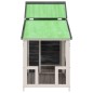 vidaXL Caseta para perros madera maciza de pino gris 143x60,5x109 cm