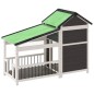 vidaXL Caseta para perros madera maciza de pino gris 143x60,5x109 cm
