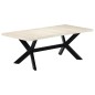 vidaXL Mesa de comedor madera maciza de mango blanco 200x100x75 cm vidaXL Mesa de comedor madera maciza de mango blanco 200x100x75 cm
