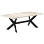 vidaXL Mesa de comedor madera maciza de mango blanco 200x100x75 cm vidaXL Mesa de comedor madera maciza de mango blanco 200x100x75 cm