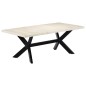 vidaXL Mesa de comedor madera maciza de mango blanco 200x100x75 cm vidaXL Mesa de comedor madera maciza de mango blanco 200x100x75 cm