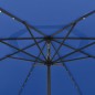 vidaXL Sombrilla de jardín con luces LED palo de metal 400 cm azul vidaXL Sombrilla de jardín con luces LED palo de metal 400 cm azul