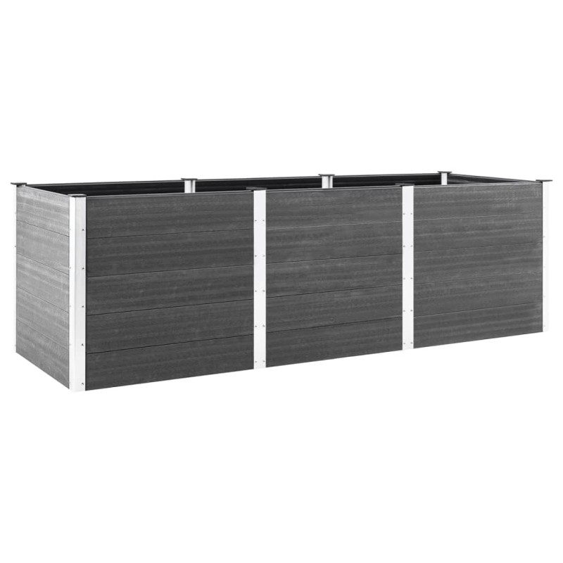 vidaXL Arriate de jardín WPC gris 300x50x91 cm 