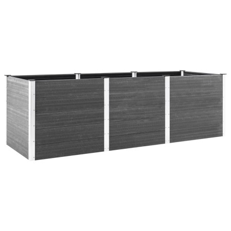 vidaXL Arriate de jardín WPC gris 300x50x91 cm 