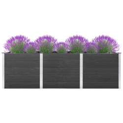 vidaXL Arriate de jardín WPC gris 300x50x91 cm 