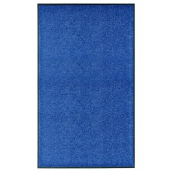 vidaXL Felpudo lavable azul 90x150 cm