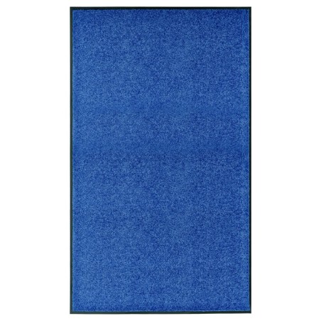 vidaXL Felpudo lavable azul 90x150 cm