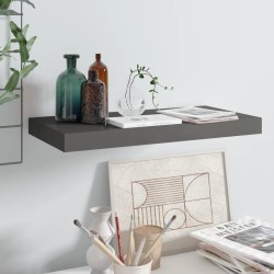 vidaXL Estante flotante de pared MDF gris brillo 50x23x3,8 cm