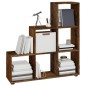 vidaXL Estantería forma de escalera madera contrachapada roble ahumado vidaXL Estantería forma de escalera madera contrachapada roble ahumado