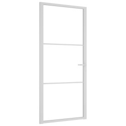 vidaXL Puerta interior vidrio EGS y aluminio blanco 93x201,5 cm