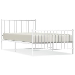 vidaXL Estructura cama metal con cabecero y pie cama blanca 107x203 cm