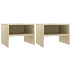 vidaXL Mesitas de noche 2 uds contrachapada color roble 40x30x30 cm