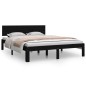vidaXL Estructura de cama de madera maciza de pino negro 140x190 cm vidaXL Estructura de cama de madera maciza de pino negro 140x190 cm