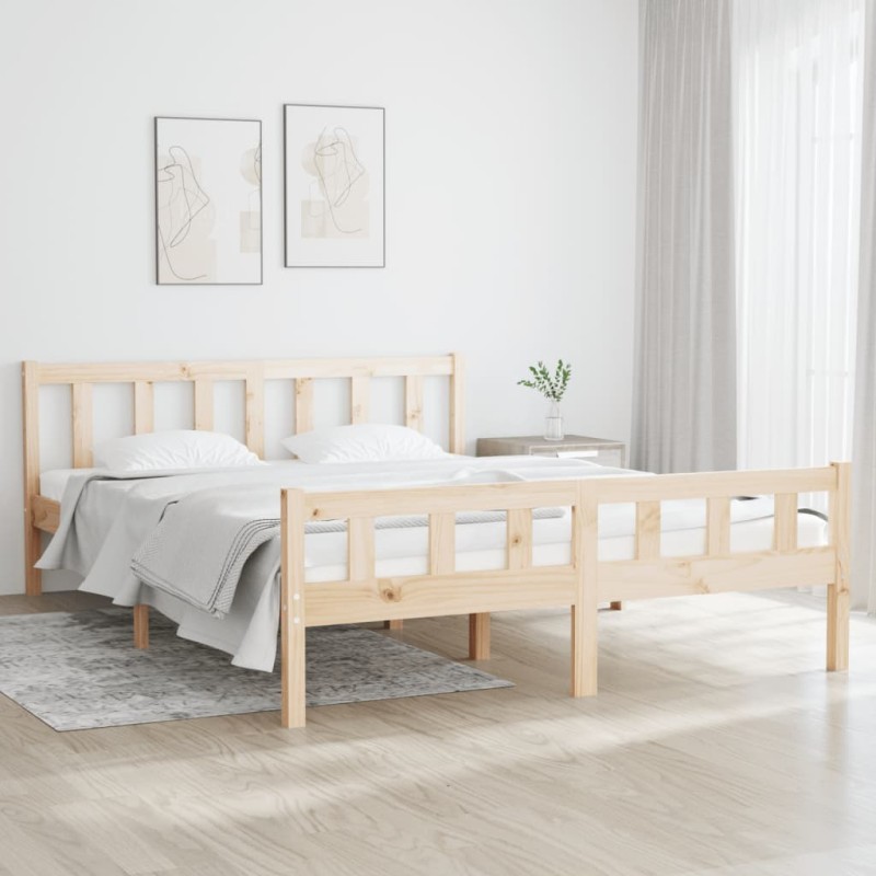 vidaXL Estructura de cama madera maciza 150x200 cm vidaXL Estructura de cama madera maciza 150x200 cm