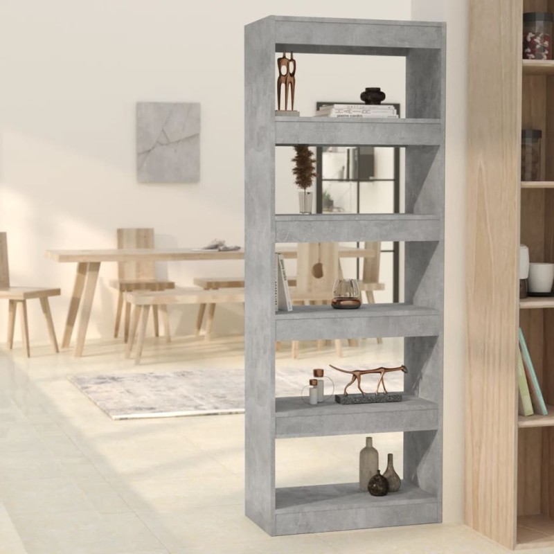 vidaXL Estantería/divisor madera ingeniería gris hormigón 60x30x166 cm vidaXL Estantería/divisor madera ingeniería gris hormigón 60x30x166 cm