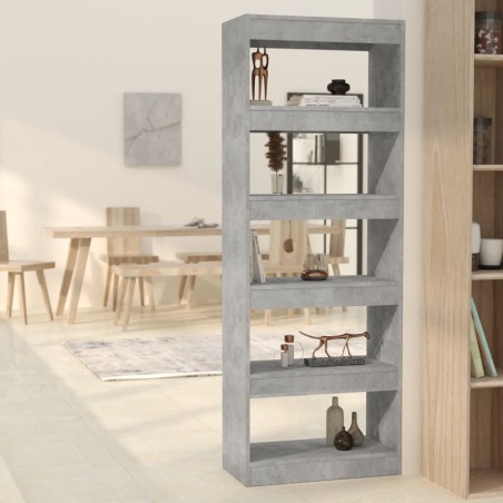 vidaXL Estantería/divisor madera ingeniería gris hormigón 60x30x166 cm