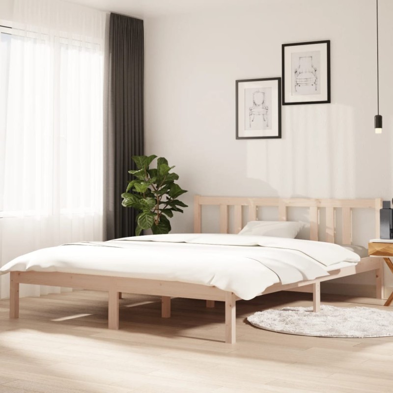 vidaXL Estructura de cama madera maciza 150x200 cm vidaXL Estructura de cama madera maciza 150x200 cm