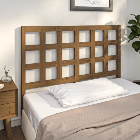 vidaXL Cabecero de cama madera maciza pino marrón miel 125,5x4x100 cm