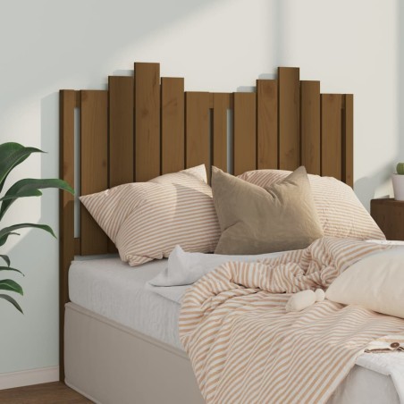 vidaXL Cabecero de cama madera maciza de pino marrón miel 126x4x110 cm