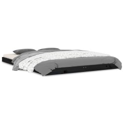 vidaXL Estructura de cama doble madera maciza pino negro 135x190 cm