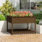 vidaXL Jardinera y estante madera maciza pino marrón 111,5x111,5x81 cm vidaXL Jardinera y estante madera maciza pino marrón 111,5x111,5x81 cm