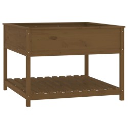 vidaXL Jardinera y estante madera maciza pino marrón 111,5x111,5x81 cm