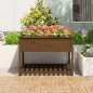 vidaXL Jardinera y estante madera maciza pino marrón 111,5x111,5x81 cm vidaXL Jardinera y estante madera maciza pino marrón 111,5x111,5x81 cm