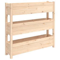 vidaXL Jardinera de madera maciza de pino 112x25x104,5 cm