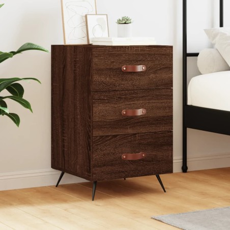 vidaXL Mesita de noche madera de ingeniería marrón roble 40x40x66 cm