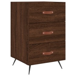 vidaXL Mesita de noche madera de ingeniería marrón roble 40x40x66 cm