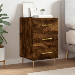 vidaXL Mesita de noche madera de ingeniería roble ahumado 40x40x66 cm