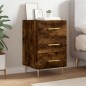 vidaXL Mesita de noche madera de ingeniería roble ahumado 40x40x66 cm