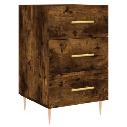 vidaXL Mesita de noche madera de ingeniería roble ahumado 40x40x66 cm