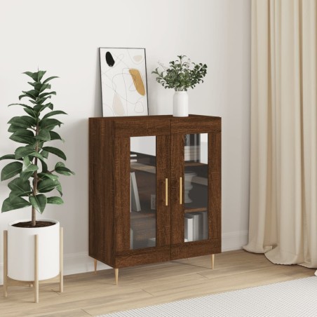 vidaXL Aparador de madera de ingeniería marrón roble 69,5x34x90 cm