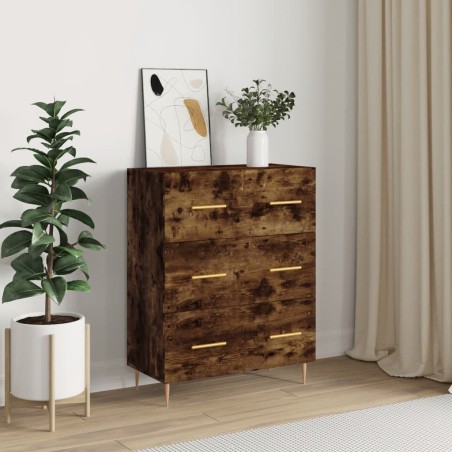 vidaXL Aparador de madera de ingeniería roble ahumado 69,5x34x90 cm