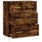 vidaXL Aparador de madera de ingeniería roble ahumado 69,5x34x90 cm