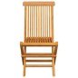 vidaXL Sillas de jardín 2 unidades con cojines crema madera de teca
